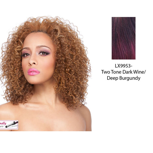 Futura Synthetic Half Wig Ellie,Two tone frost blend of dark wine layer over deep burgundy bottom