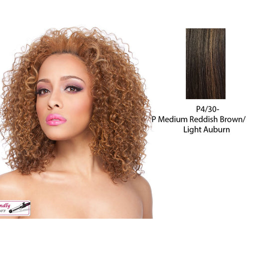 Futura Synthetic Half Wig Ellie,Medium brown base with light auburn highlights