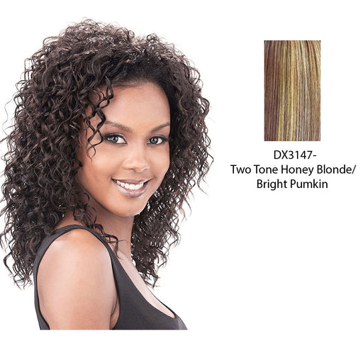 Premium Quality Half Wig Fame,Two tone frost blend of strawberry blonde and bright pumpkin layer over gold light auburn bottom