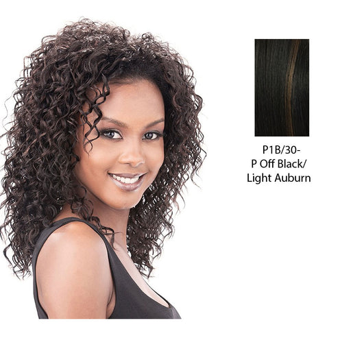 Premium Quality Half Wig Fame,Off black base with light auburn highlights