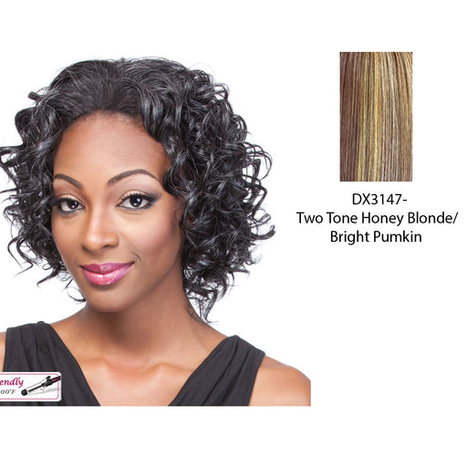 Synthetic Half Wig Grace,Two tone frost blend of strawberry blonde and bright pumpkin layer over gold light auburn bottom