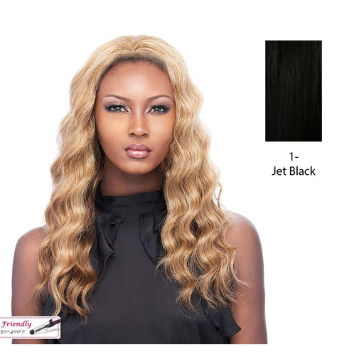 Iron Friendly Synthetic Wavy Half Wig Jasmine,Black