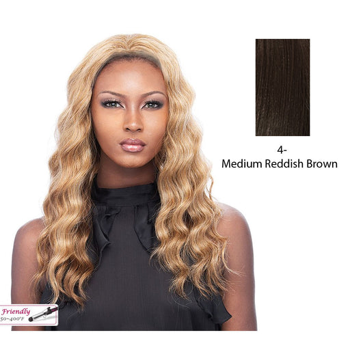 Iron Friendly Synthetic Wavy Half Wig Jasmine,Dark brown