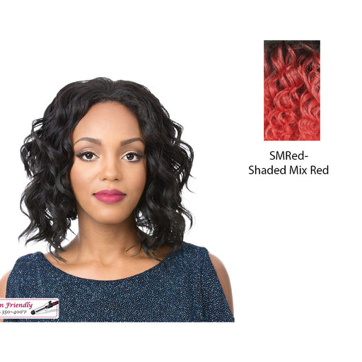 Premium Synthetic Tongable Curly Half Wig Kass,SM RED