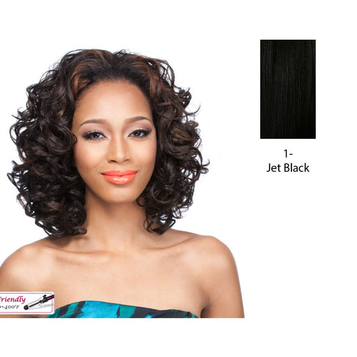Luscious Texture Synthetic Medium Length Half Wig Laurie,Black