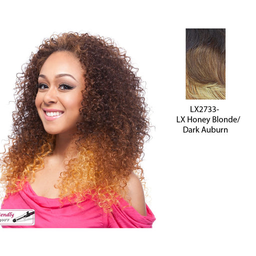 Lawrencia Synthetic Half Wig,Two tone frost blend of dark auburn layer over strawberry blonde bottom