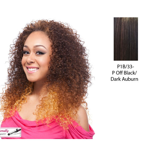 Lawrencia Synthetic Half Wig,Off black base with dark auburn highlights