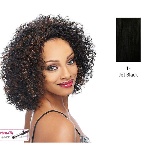 Deep Curly Futura Synthetic High Heat Resistant Half Wig Natasha,Black