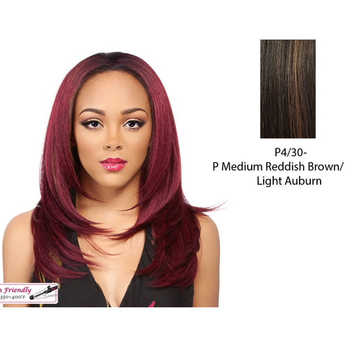 Synthetic Hair Half Wig Long Layered Bounce Curl Nenet,Medium brown base with light auburn highlights