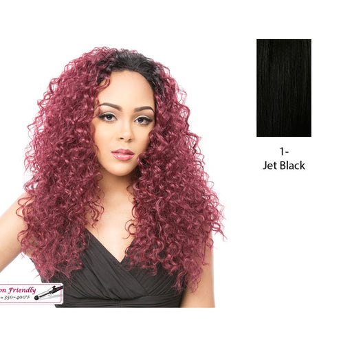 Premium Synthetic Hair Half Wig Long Curly Novia,Black