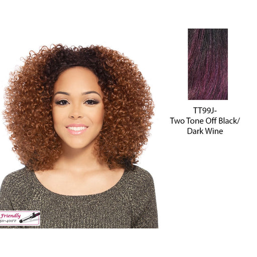 Hw Poet Futura Medium Synthetic Half Wig,Deep wine roots with dark violet