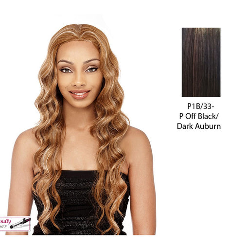 Futura Synthetic Half Wig Sasha,Off black base with dark auburn highlights