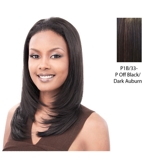 Premium Quality Hw Half Wig,Sheri,Off black base with dark auburn highlights