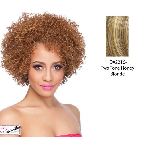 Sonie Heat Friendly Synthetic Half Wig,Two tone frost blend of strawberry blonde layer over with honey blonde bottom