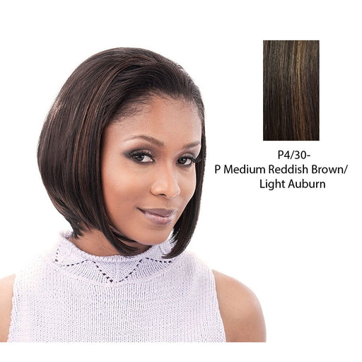 Synthetic Half Wig Sora,Medium brown base with light auburn highlights