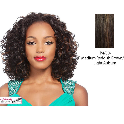 Iron Friendly Half Wig Tam,Medium brown base with light auburn highlights