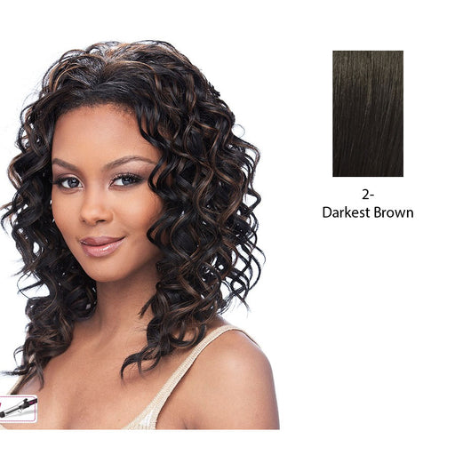 Hw Paula Perfect Curls Half Wig Iron Friendly,Darkest brown