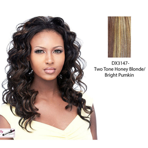 Futura Half Wig Penny,Two tone frost blend of strawberry blonde and bright pumpkin layer over gold light auburn bottom