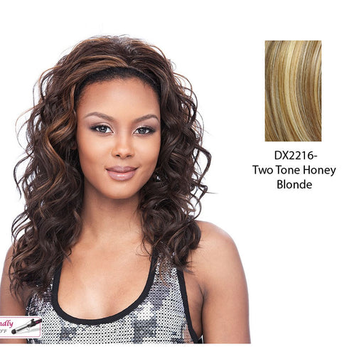 Half Wig Regina Medium To Big Curls Half Wig Iron Friendly,Two tone frost blend of strawberry blonde layer over with honey blonde bottom