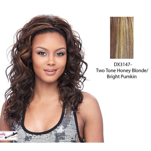 Half Wig Regina Medium To Big Curls Half Wig Iron Friendly,Two tone frost blend of strawberry blonde and bright pumpkin layer over gold light auburn bottom