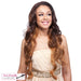 Futura Synthetic Half Wig Smooth,Two tone frost blend of dark auburn layer over strawberry blonde bottom