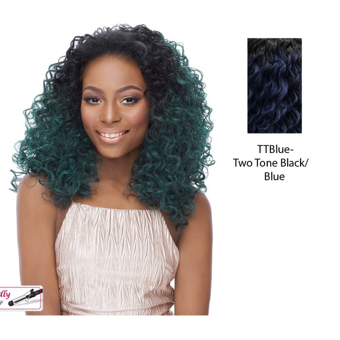 Half Wig Hw Thunder Med To Long Curly Half Wig Iron Friendly,TT BLUE