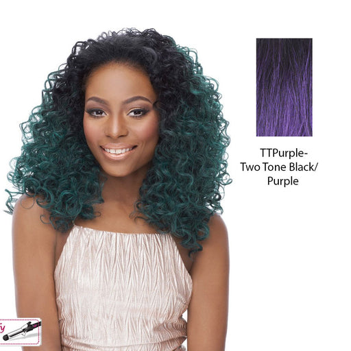 Half Wig Hw Thunder Med To Long Curly Half Wig Iron Friendly,TT PURPLE