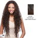 Synthetic Hair Half Wig Long Layered Curly Vantage,Two tone frost blend of dark brown layer over light golden brown bottom