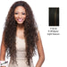 Synthetic Hair Half Wig Long Layered Curly Vantage,Off black base with light auburn highlights