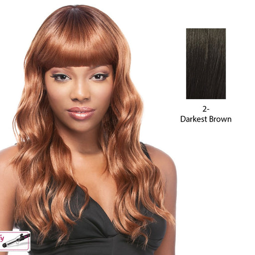 Synthetic Futura Friendly Lusciousl Addison Long Layered Wig,Darkest brown
