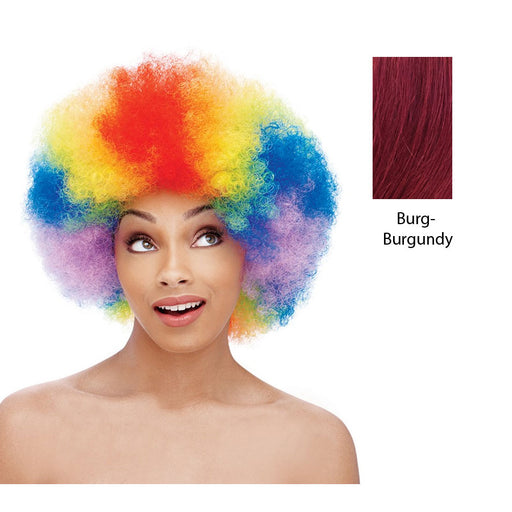 Premium Quality Curly Afro Synthetic Short Wig,Burgundy