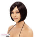 Heat Friendly Futura Synthetic Sleek Bob Cut Medium Wig Anna,Off black base with burgundy highlights