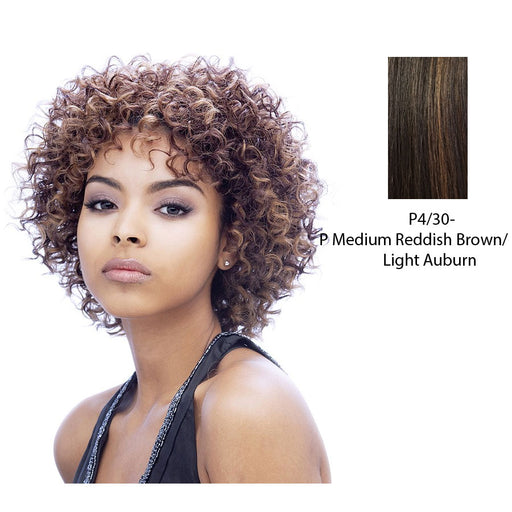 Naturally Curl Synthetic Medium Hair Wig Ann,Medium brown base with light auburn highlights