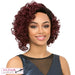 Synthetic Fibers, Short Curly Wave Bob Style Side Part Full Wigs,Burgundy