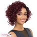 Synthetic Fibers, Short Curly Wave Bob Style Side Part Full Wigs,Burgundy
