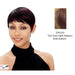 Synthetic Short Layered Pixie Cut Style Full Cap Wig Bebe,Two tone frost blend of dark auburn and light auburn layer over dark auburn bottom