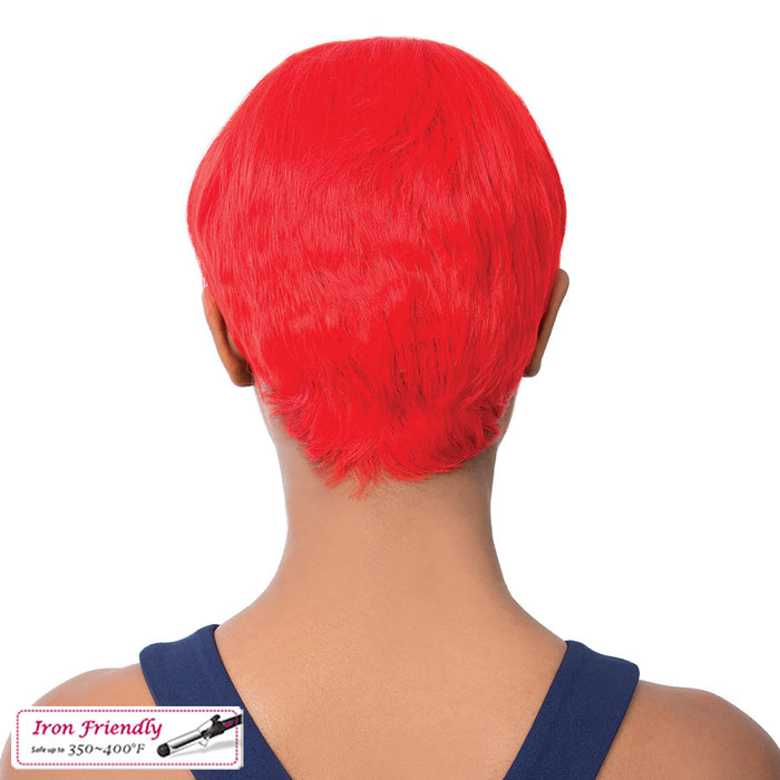 Synthetic Short Layered Pixie Cut Style Full Cap Wig Bebe,Red