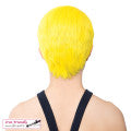 Synthetic Short Layered Pixie Cut Style Full Cap Wig Bebe,Yellow