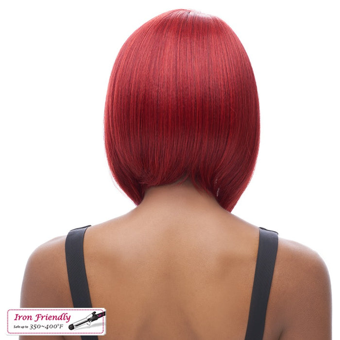 Big Shot Synthetic Bob Style Side Bang Short Length Wig Iron Friendly,CELEB RED