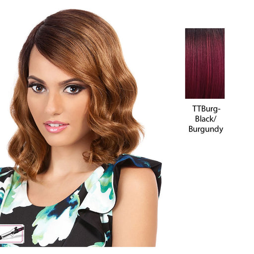 Synthetic Wig Blue Bell,Two tone off black/burgundy