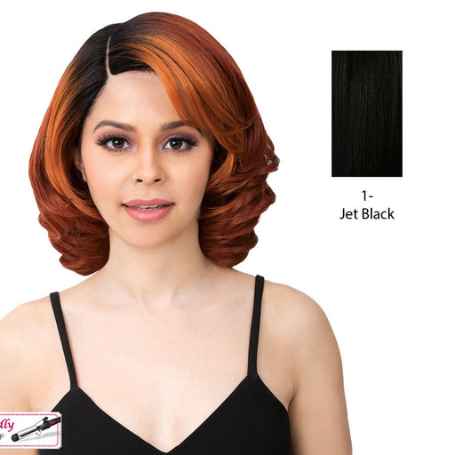 Synthetic Deep Side Parting Lace Wig Carrie,Black