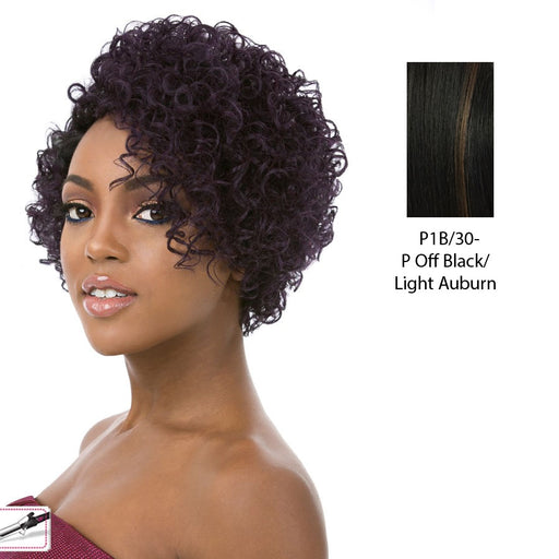 Synthetic Wig Cheering,Off black base with light auburn highlights
