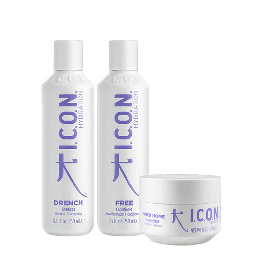 ICON Hydration Regimedy, Shampoo, Conditioner, Treatment, 8.5 oz each