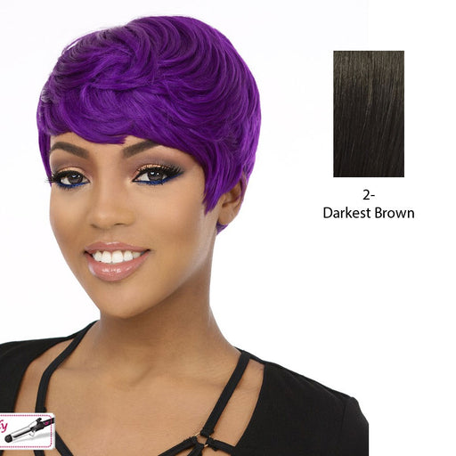 Cyber Heat Friendly Synthetic Wig,Darkest brown