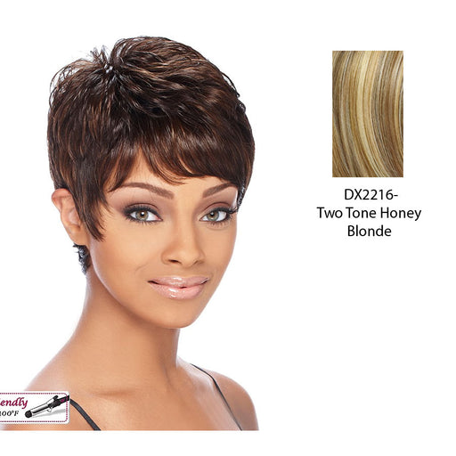 Denver Synthetic Wig,Two tone frost blend of strawberry blonde layer over with honey blonde bottom