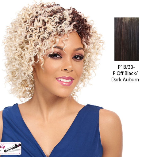 Dory Synthetic Wig,Off black base with dark auburn highlights