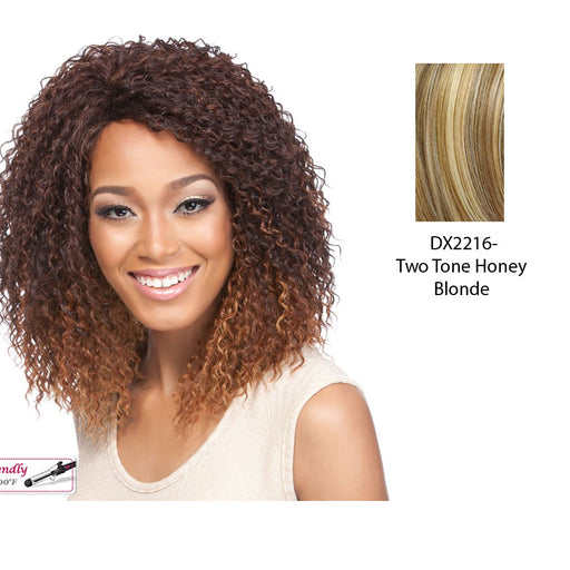 Synthetic Wig Effy,Two tone frost blend of strawberry blonde layer over with honey blonde bottom