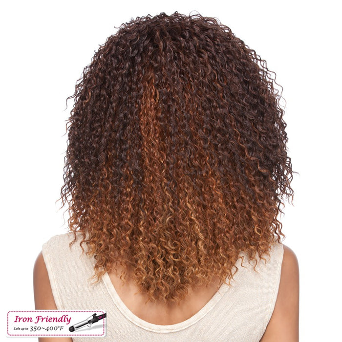Synthetic Wig Effy,Two tone frost blend of dark auburn layer over strawberry blonde bottom