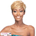 Synthetic Full Wig Elem,Off black roots tipped with a mix of light ash blonde and dark honey blonde