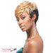 Synthetic Full Wig Elem,Off black roots tipped with a mix of light ash blonde and dark honey blonde